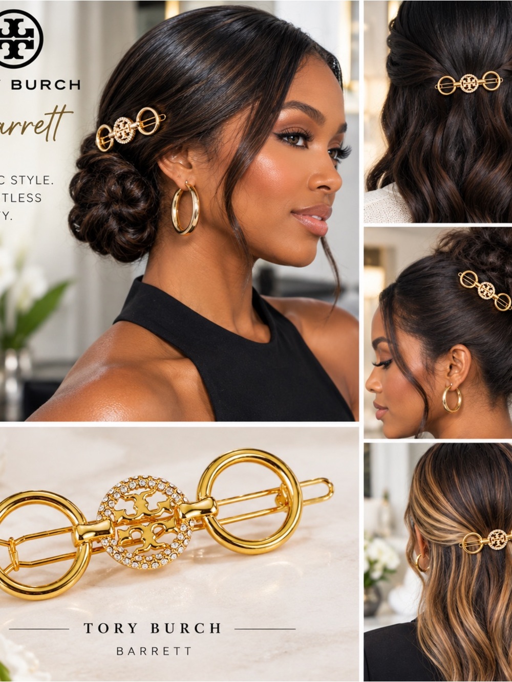 Tory Burch Gold-Tone Crystal Logo - Picture 11 of 12